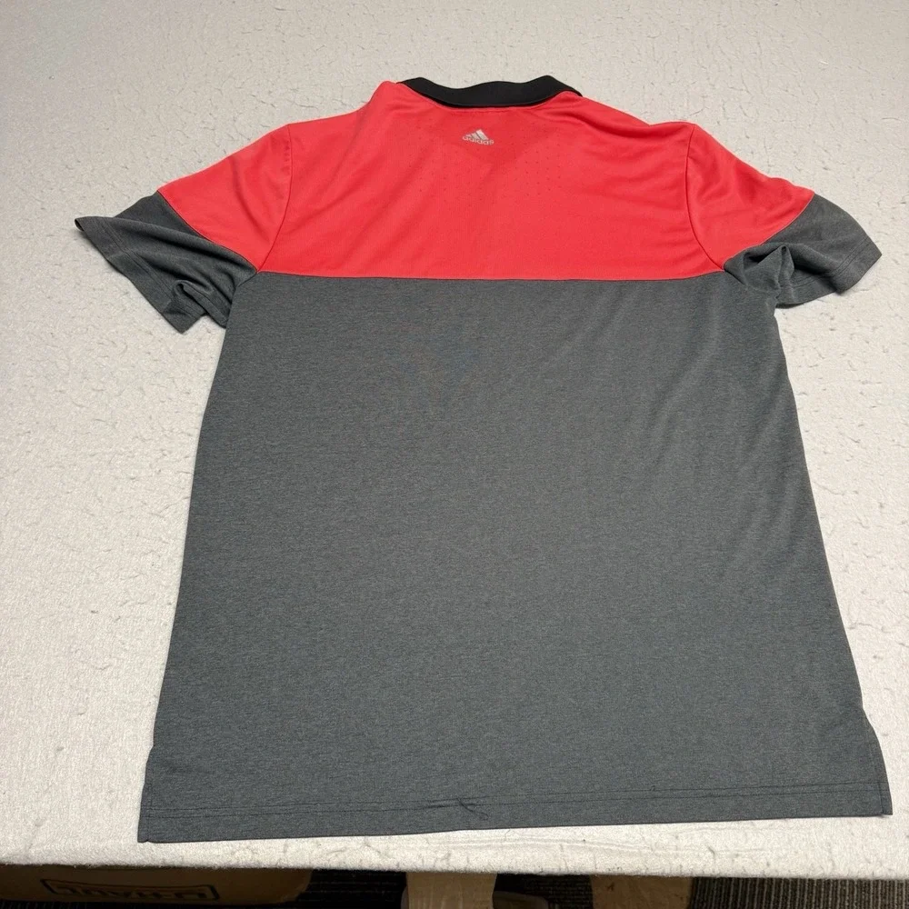 Adidas Polo Mens M Red Gray Short Sleeve Golf Shirt Trump National Doral - Picture 8 of 8